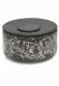 Handgefertigte Keramikurne 'Zylinder' grau mit weiβen Details