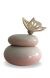 Handgefertigte Keramikurne 'Schmetterling' rosa