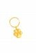Asche-Schlüsselanhänger aus Edelstahl 'Pfotenabdruck' vergoldet