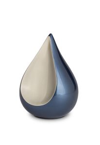 Messingkleinurne „Träne“ blau Metallic