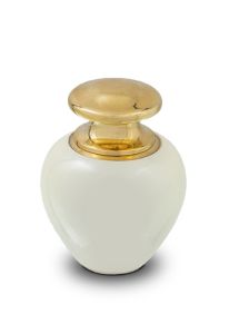 Messing Kleinurne „Satori“ Perlmutt-weiß