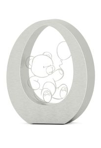 Ovale Edelstahl-Kleinurne „Teddybär“