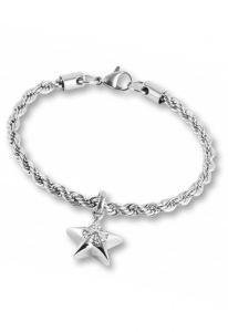 Asche-Armband mit Stern und Zirkonia