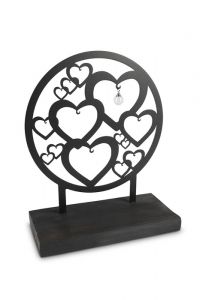 Asche-Skulptur 'Herzen' mit Asche-Perle