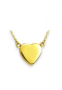 Asche-Kette mit Herz aus Edelstahl gold - selbst befüllbar