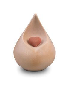 Biologisch abbaubare Urne „Tropfen mit Herz“