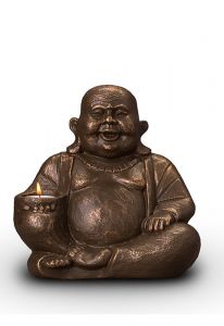 Kleinkeramikurne 'Buddha' mit Kerzenhalter