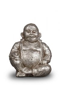 Buddha Mini-Urne aus Keramik - silberfarbig