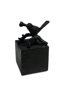 Bronze Kleinurne 'Vogel mit Rose'