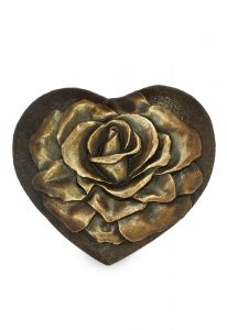 Bronze Kleinurne 'Herz und Rose'