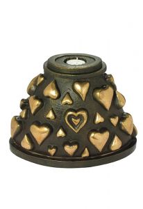 Bronze Urne 'Herzen' mit Kerze
