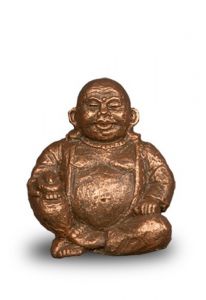 Buddha Mini-Urne aus Keramik - bronzefarbig