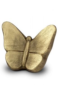 Kunsturne aus Keramik Schmetterling goldfarbig