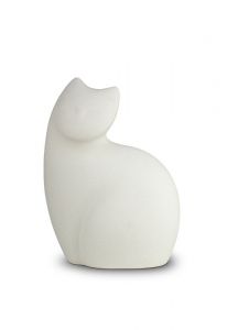 Design-Katzenurne aus Prozellan weiβ