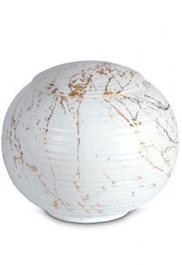Porzellanurne 'Sfera' - Carrara-Marmor mit goldfarbenen Adern