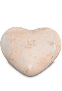 Halbstehende rosa Herz-Urne mit Marmormotiv - Love Kollektion