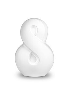 Moderne handgefertigte Infinity-Urne aus Keramik, weiß