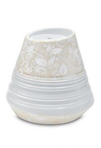 Porzellanurne 'Maya' | Beiges Blumenmotiv