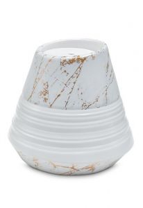 Porzellanurne 'Maya' | Carrara-Marmor mit goldfarbenen Adern