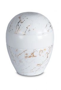 Porzellanurne 'Planet' - Carrara-Marmor mit goldfarbenen Adern
