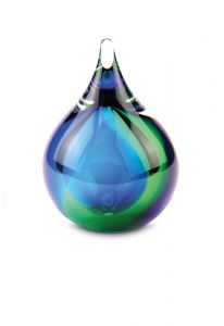 Kristallglas Mini Asche-Urne 'Tropfen'