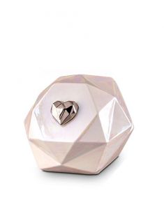 Keramikurne 'Diamant' mit silbernem Herz