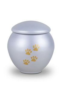 Tierurne mit goldfarbenen Tierpfoten hellgrau