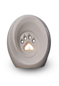 Tierurne aus Keramik mit Pfote Weiss | SONDERANGEBOT