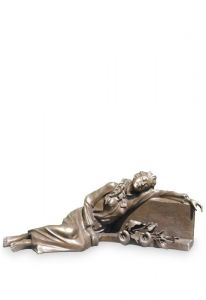 Grabskulptur aus Bronze 'Frau in der Sonne'