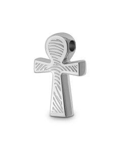 925er-Silber Asche Schmuckstück 'Fingerabdruck Kreuz rund'