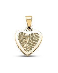 Schmuckstück Fingerabdruck 'Herz' aus Gold Ø 1.6 cm