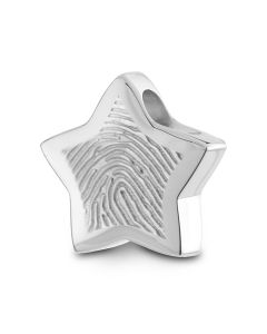 925er-Silber Asche Schmuckstück 'Fingerabdruck Stern'