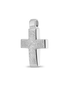 925er-Silber Schmuckstück Fingerabdruck 'Kreuz'