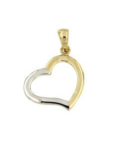 Gedenkanhänger 'Herz' aus 14 Karat Bicolor Gold | SONDERANGEBOT
