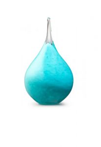 Kleinurne Tropfen aus Kristallglas 'Memorie' turquoise opaque