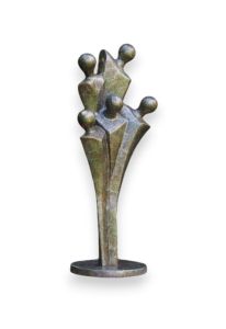 Grabskulptur aus Bronze „Familie“
