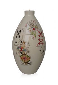 Handbemalte Urne 'Kartenspiel'