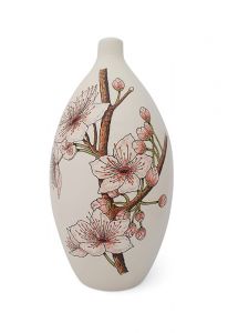 Handbemalte Keramikurne 'Kirschblüte'