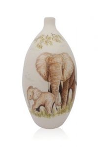 Handbemalte Keramikurne 'Elefant'