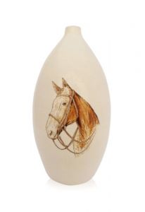 Handbemalte Keramikurne 'Pferd'