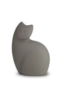 Design-Katzenurne aus Prozellan grau