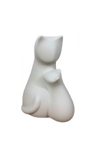 Design-Katzenurne aus Prozellan weiβ