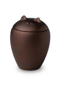 Rotbraune Katzenurne aus Keramik