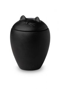 Schwarze Katzenurne aus Keramik