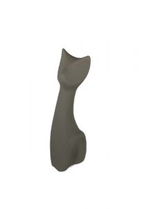 Design-Katzenurne aus Prozellan grau