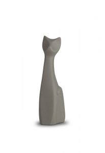 Design-Katzenurne aus Prozellan grau