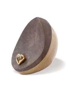 Aschen-Urne groß aus Keramik mit goldenem Herz