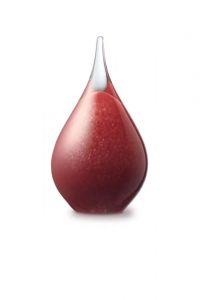 Kleinurne Tropfen aus Kristallglas 'Memorie' red opaque