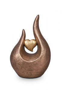 Kunsturne aus Keramik 'Ewige Flamme' mit Herz