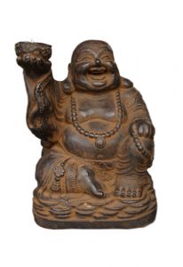Lächelnder Buddha Bronze mit Kerze